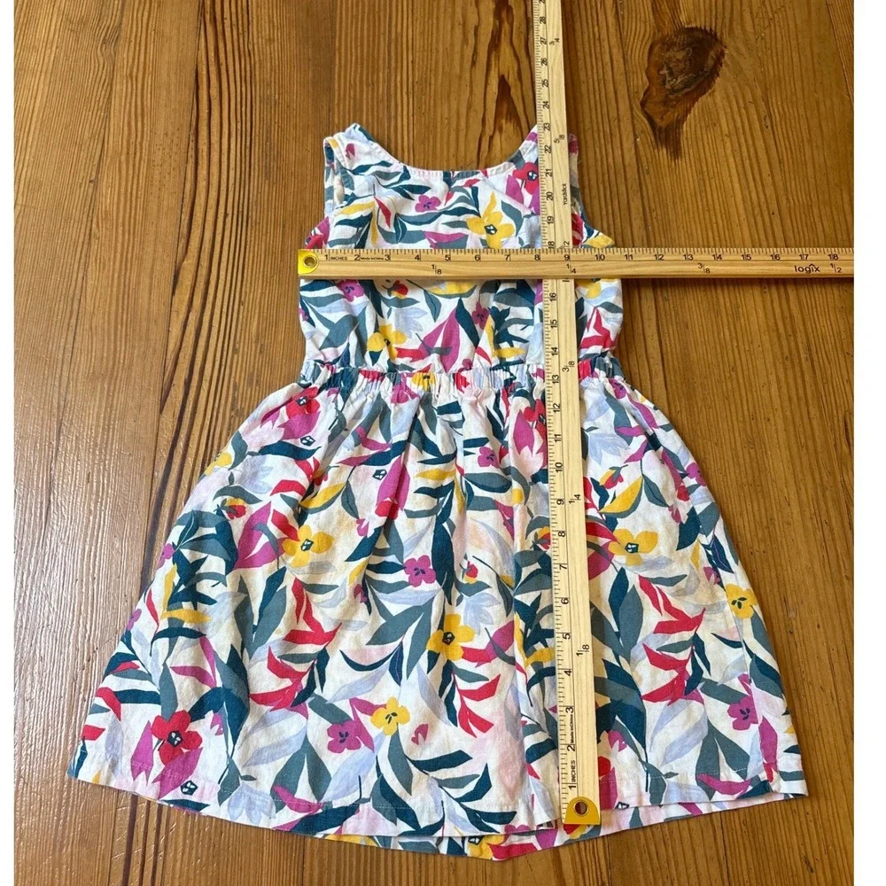Carter's Floral Dress‎ Kids Multi-Color Linen Blend Cutout Back SIZE 6/6x